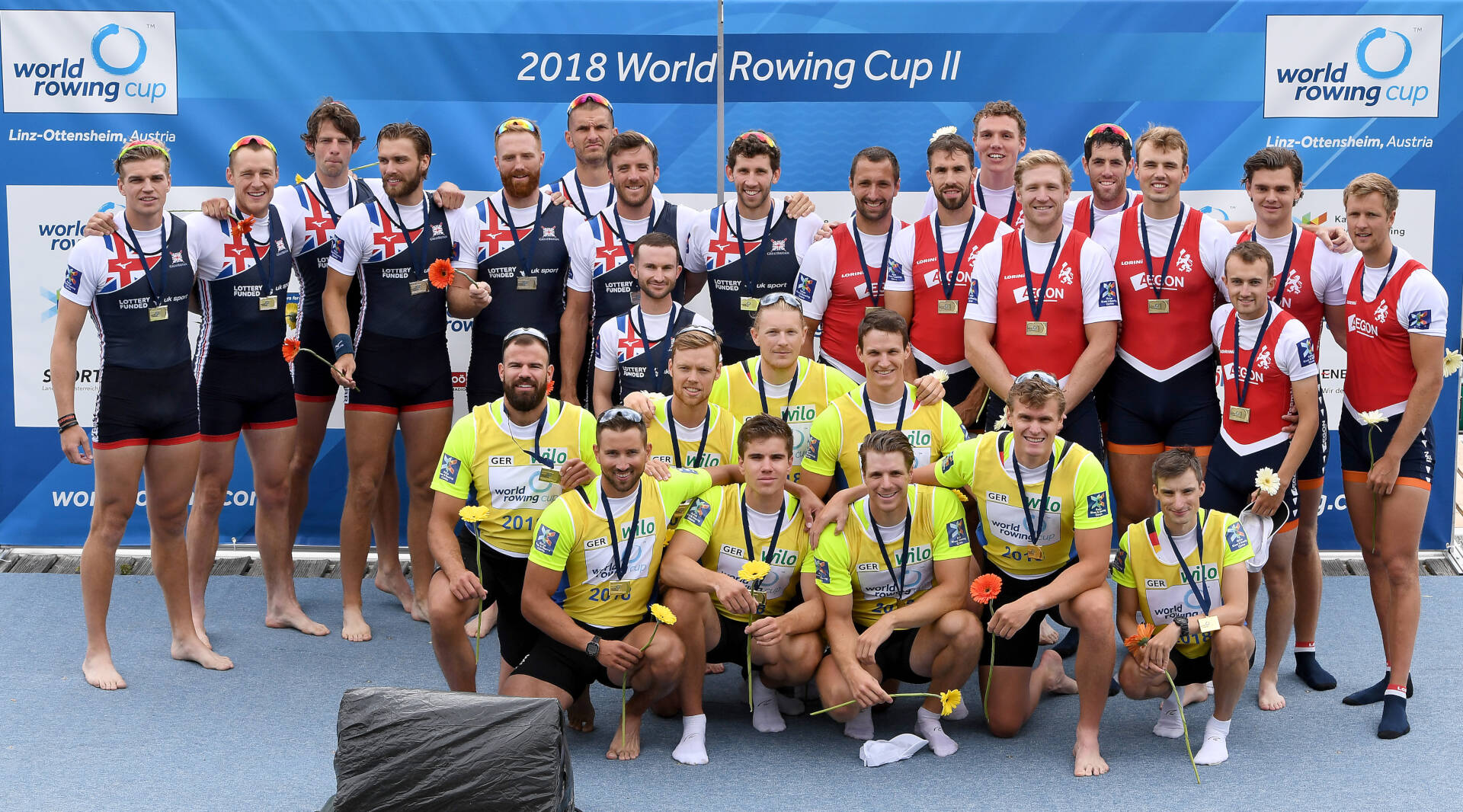 World Rowing Cup II Linz M8 Gold GER Silver GBR Bronze NED 
